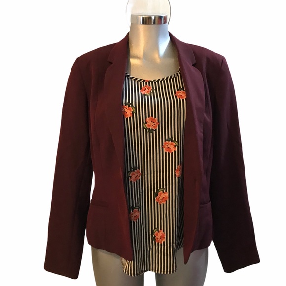 Floral Striped Blouse Career Office Lightweight Rosette Casual Rose Print boho - Picture 3 of 6